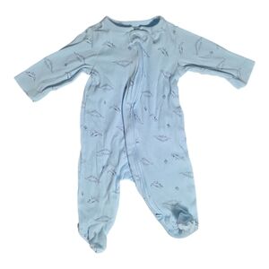 Carter’s Child of Mine Baby Sleeper 0–3M Blue Dinosaur Footed Pajamas